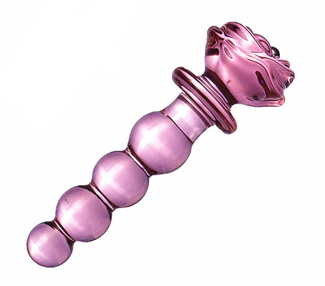 Plug Anal Rosa de Vidrio Luxe SCARTLET ROSE MX Plug Anal Rosa de Vidrio Luxe SCARTLET ROSE MX