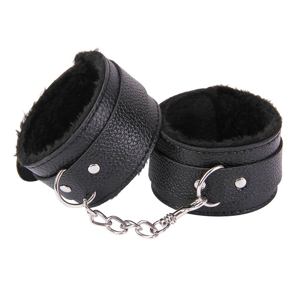 Esposas De Felpa y Cuero Bdsm Ajustable Sexy Bondage